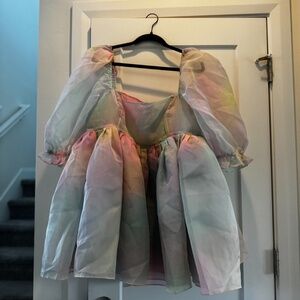 Selkie Rainbow Puff Dress NWT